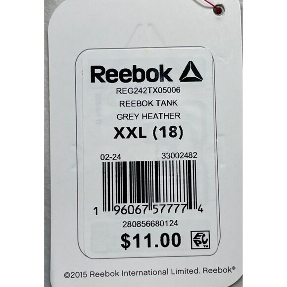 Reebok Girls Size 18 XXL Grey Heather Tank Top Cotton Rayon Blend Lightweight - Picture 8 of 10